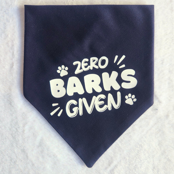 Zero Barks Given Snap-On Bandana