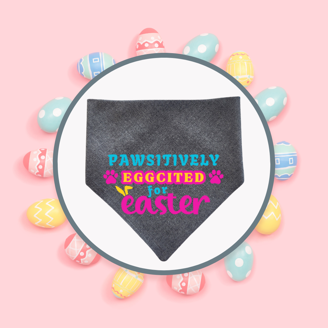 Pawsitively Eggcited for Easter Snap-On Bandana