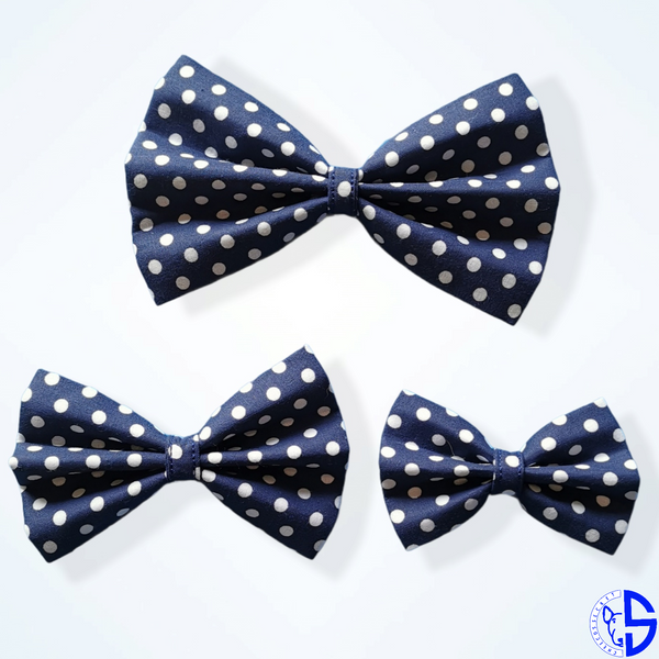 Navy Polka Dot Bow Tie